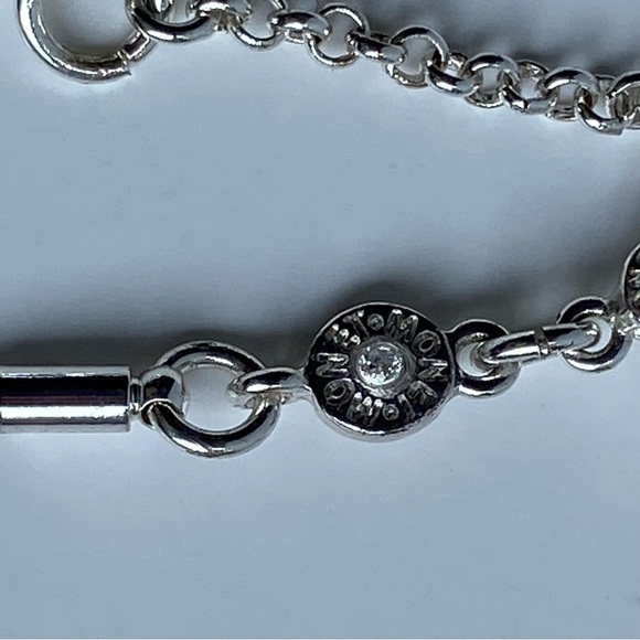 Monet Silver Tone Necklace Gray And Silver Disks EUC Mint Cond 16” - 19” Circles - Picture 4 of 14